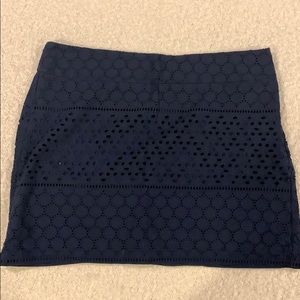 Banana Republic- Navy Eyelet Skirt Petite